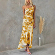Tiffany - Blumen-Midikleid – Gelb