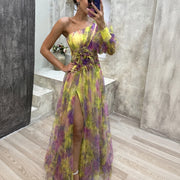Rowe - Elegantes Blumen-Maxikleid – Gelb