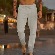 Helga | Herren Leinen-Strandhose stilvoll und leicht – Hellgrau