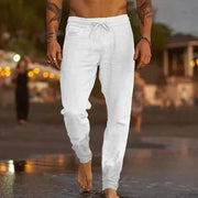 Helga | Herren Leinen-Strandhose stilvoll und leicht – Weiß