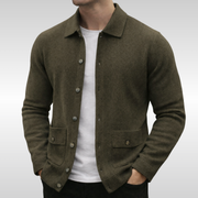 Lukas | Stilvoller Strickcardigan Herren – Olivgrün