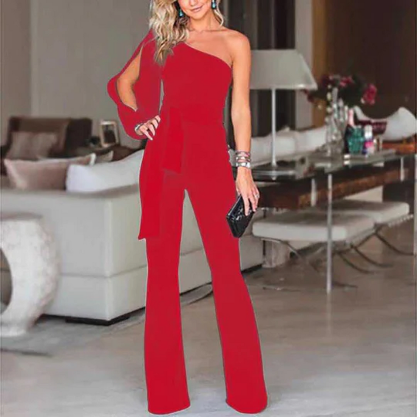 Eleganter Schleifen-Taillen Jumpsuit für Damen