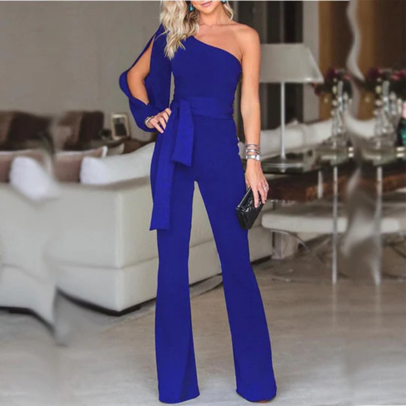 Eleganter Schleifen-Taillen Jumpsuit für Damen