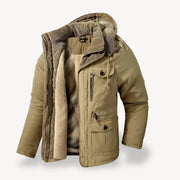 Jürgen | Herren Robuste Winterjacke mit Fleece-Futter – Beige