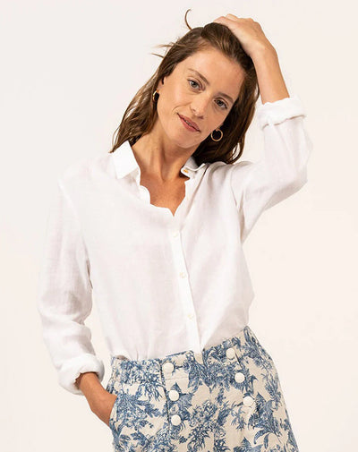 Bluse aus Leinen | Umlegekragen | Luftig & Zeitlos