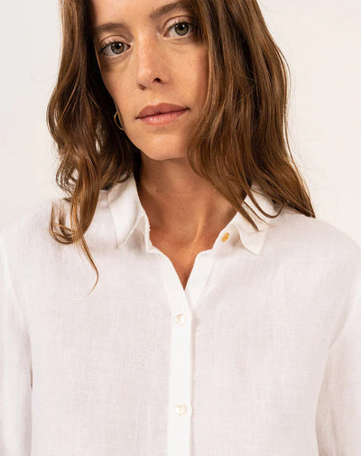 Bluse aus Leinen | Umlegekragen | Luftig & Zeitlos
