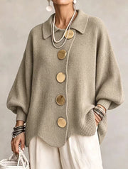 Kaelinae - Schwerer Oversize-Cardigan – Khaki