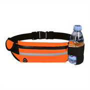 Kompakte, reflektierende Sportgürteltasche – wasserdichte Handy- und Flaschenhalterung für Laufen und Fitness – Orange