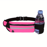 Kompakte, reflektierende Sportgürteltasche – wasserdichte Handy- und Flaschenhalterung für Laufen und Fitness – Rosa