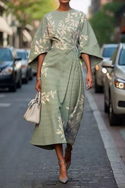 Livia | Schickes Blumen Kleid Sommer Damen – Grün
