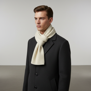 Langer Gestrickter Unisex Schal mit Rippenstruktur – Beige