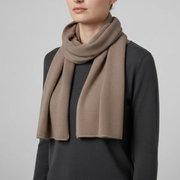 Langer Gestrickter Unisex Schal mit Rippenstruktur – Khaki