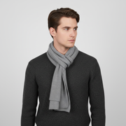 Langer Gestrickter Unisex Schal mit Rippenstruktur – Hellgrau