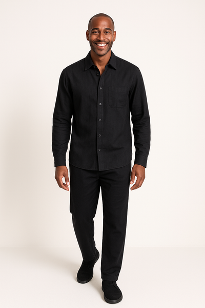 Leendert linnen Hemd und Kordelzughose