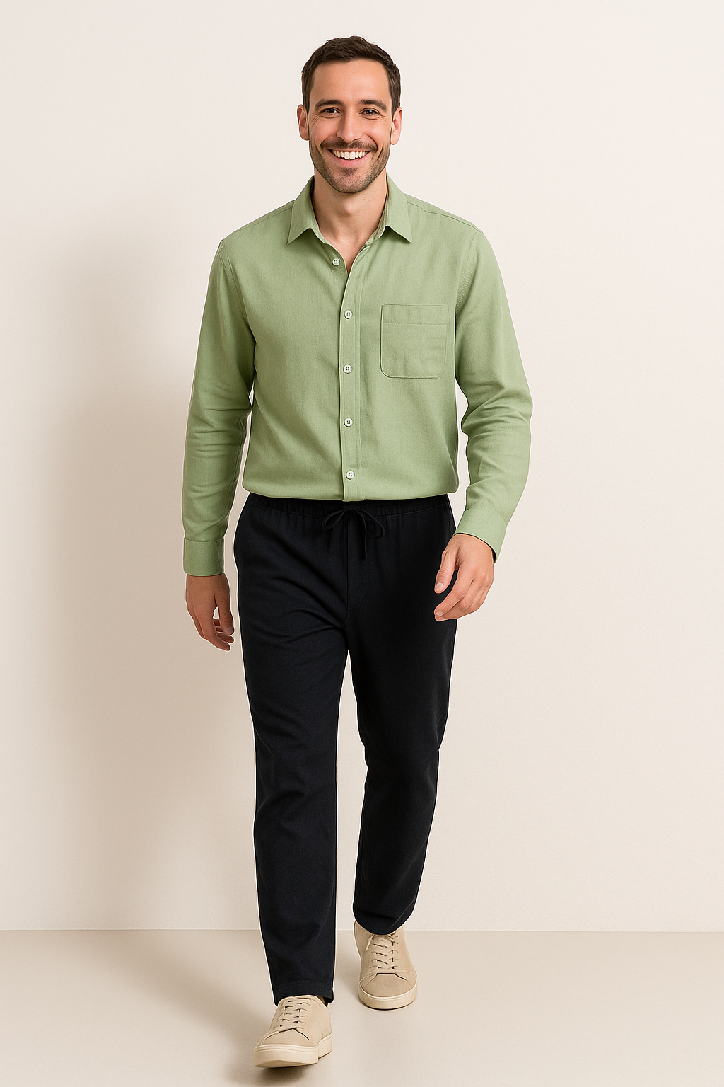 Leendert linnen Hemd und Kordelzughose