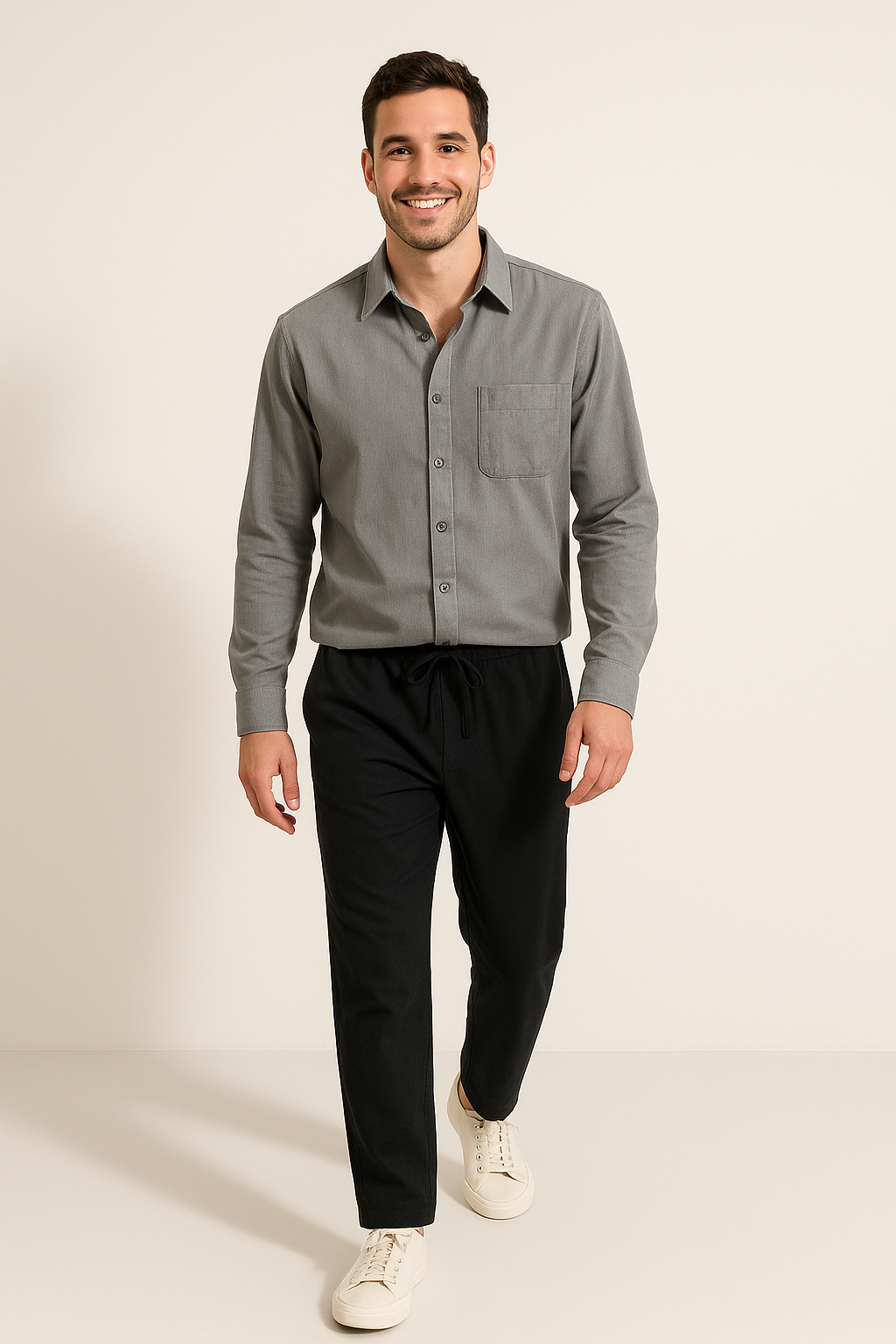 Leendert linnen Hemd und Kordelzughose