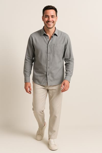 Leendert linnen Hemd und Kordelzughose