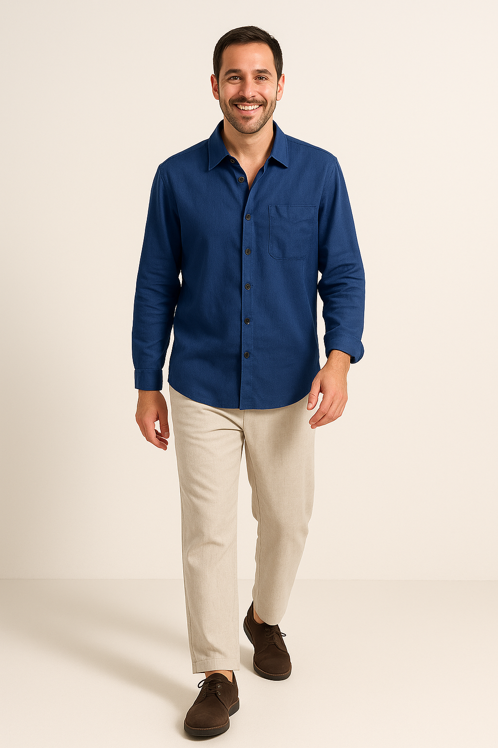 Leendert linnen Hemd und Kordelzughose