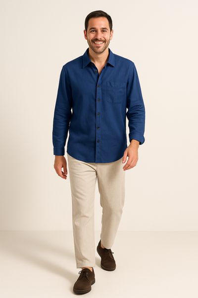 Leendert linnen Hemd und Kordelzughose