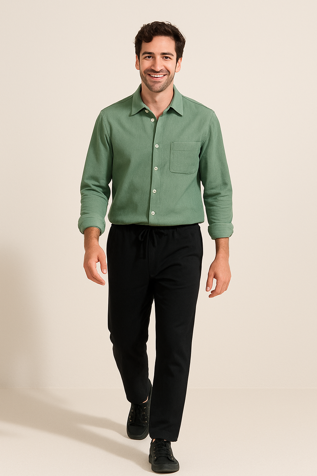 Leendert linnen Hemd und Kordelzughose