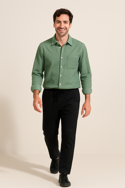 Leendert linnen Hemd und Kordelzughose