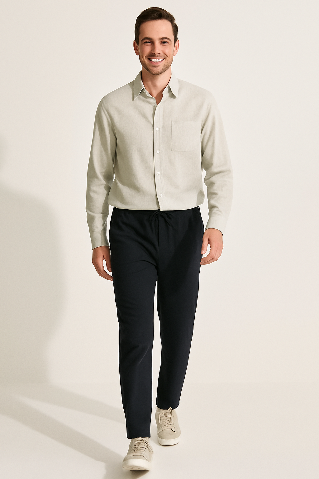 Leendert linnen Hemd und Kordelzughose