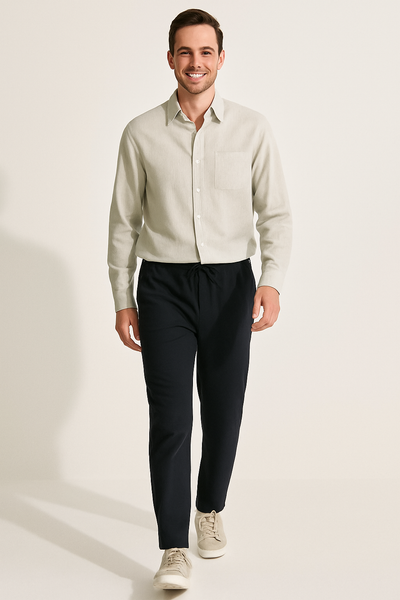 Leendert linnen Hemd und Kordelzughose