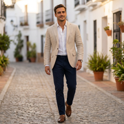 Leichter Herrenblazer Manuel | Schmaler Frühlingsblazer – Beige