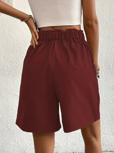 High-Waisted Plissee-Shorts für Damen