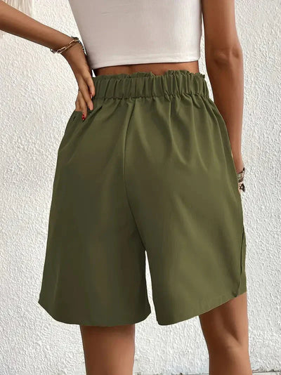 High-Waisted Plissee-Shorts für Damen