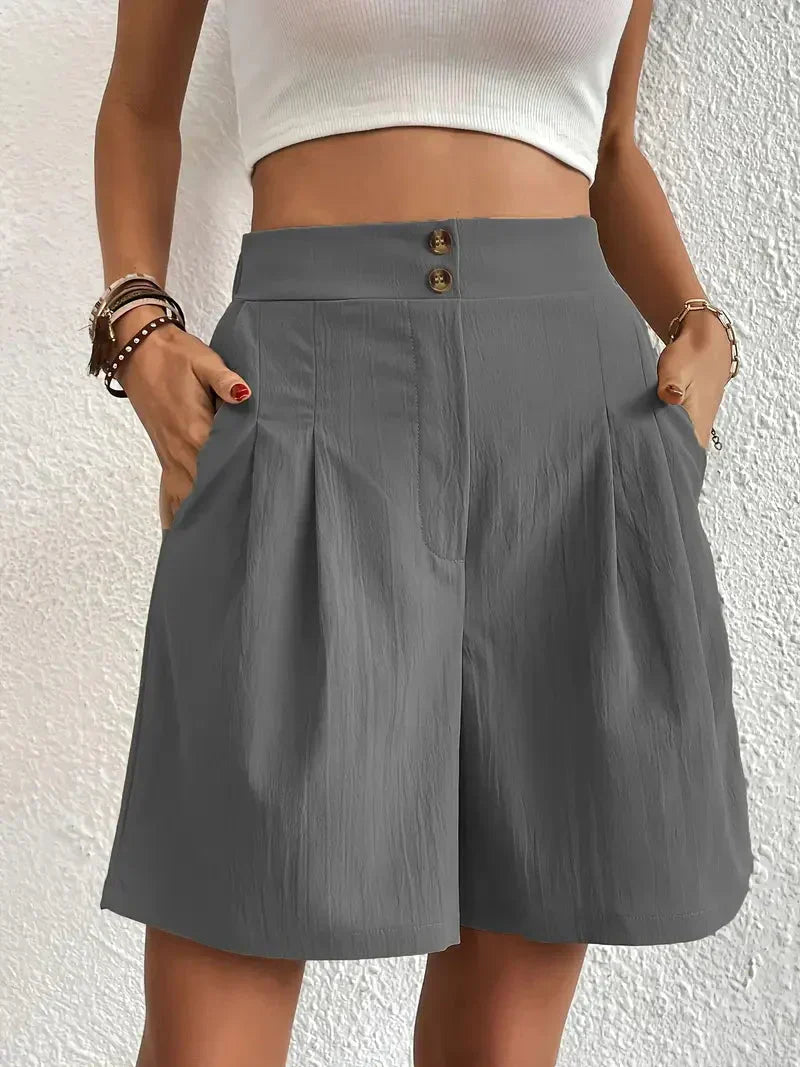 High-Waisted Plissee-Shorts für Damen