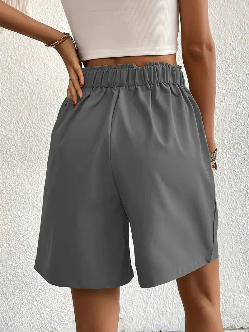 High-Waisted Plissee-Shorts für Damen