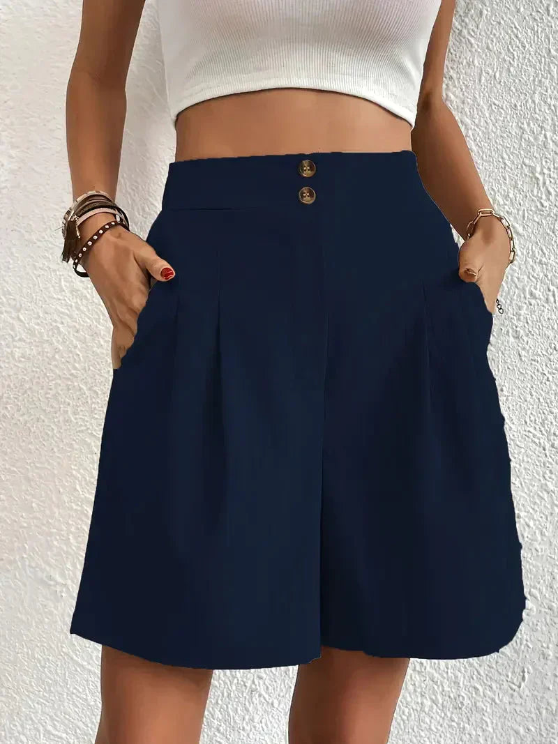 High-Waisted Plissee-Shorts für Damen