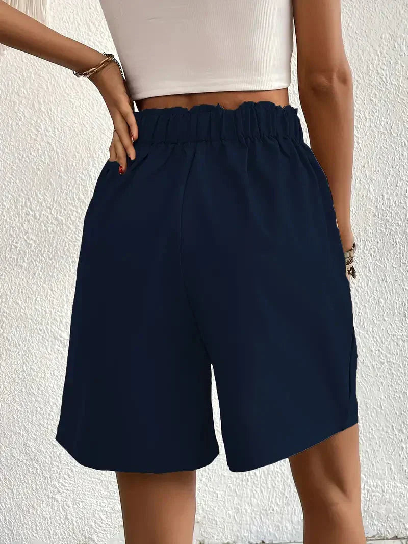 High-Waisted Plissee-Shorts für Damen