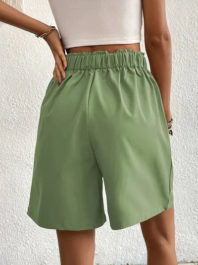High-Waisted Plissee-Shorts für Damen
