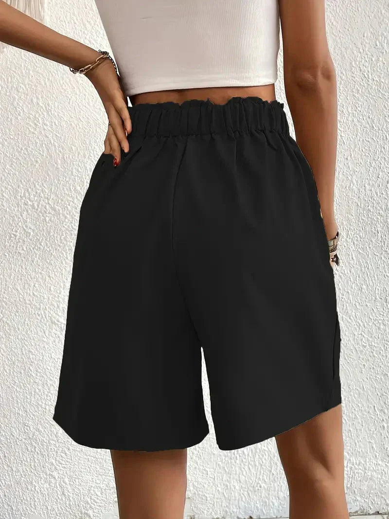 High-Waisted Plissee-Shorts für Damen