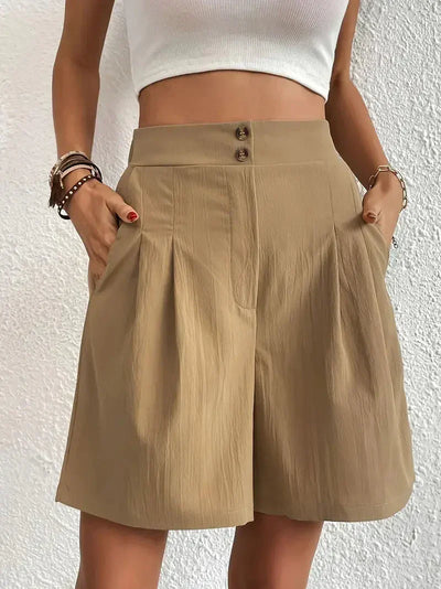 High-Waisted Plissee-Shorts für Damen