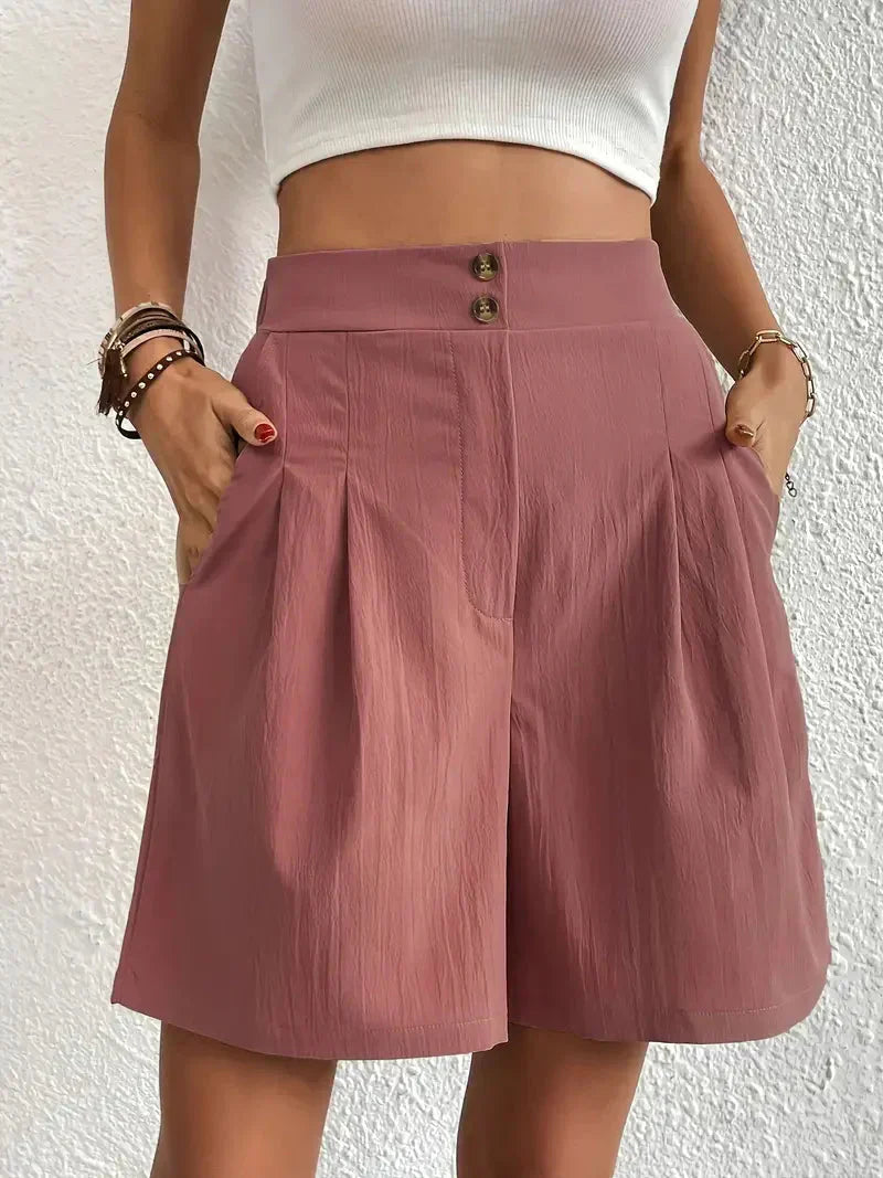 High-Waisted Plissee-Shorts für Damen