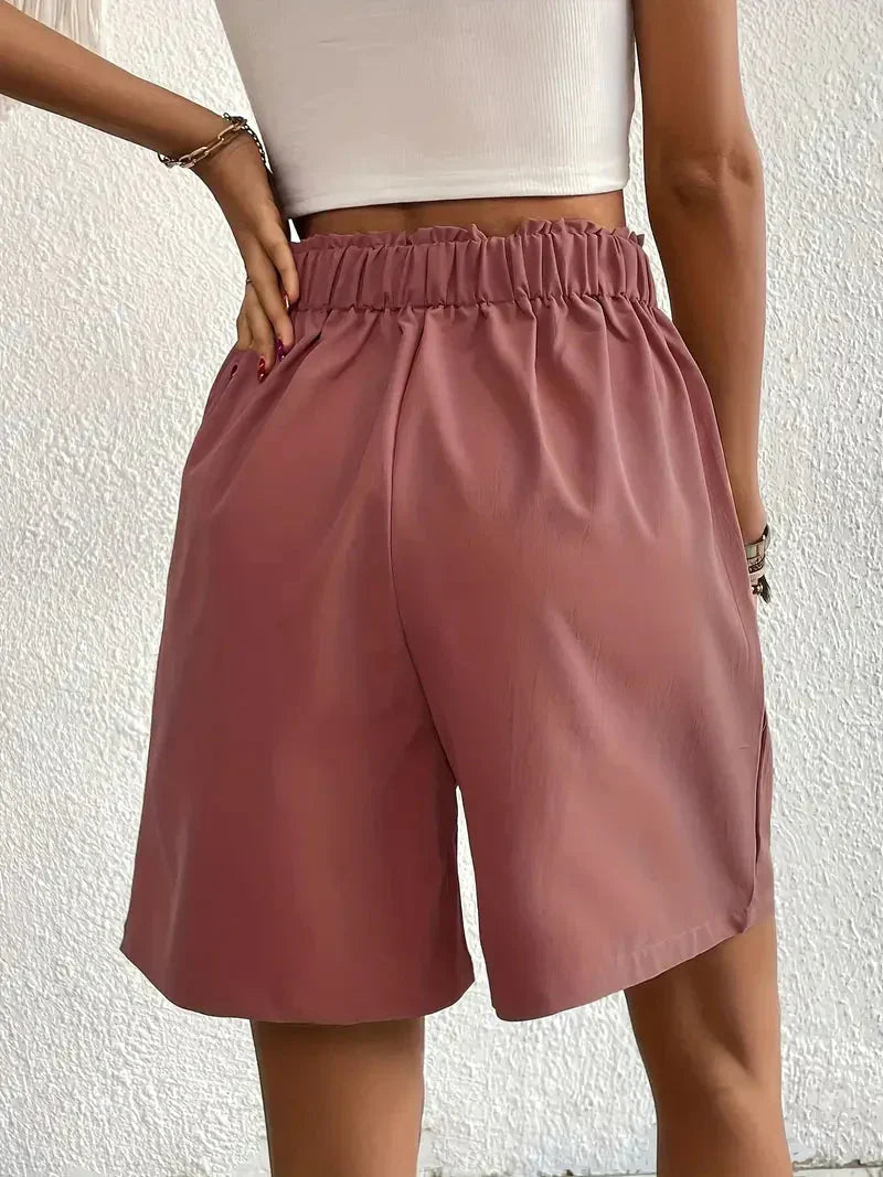 High-Waisted Plissee-Shorts für Damen
