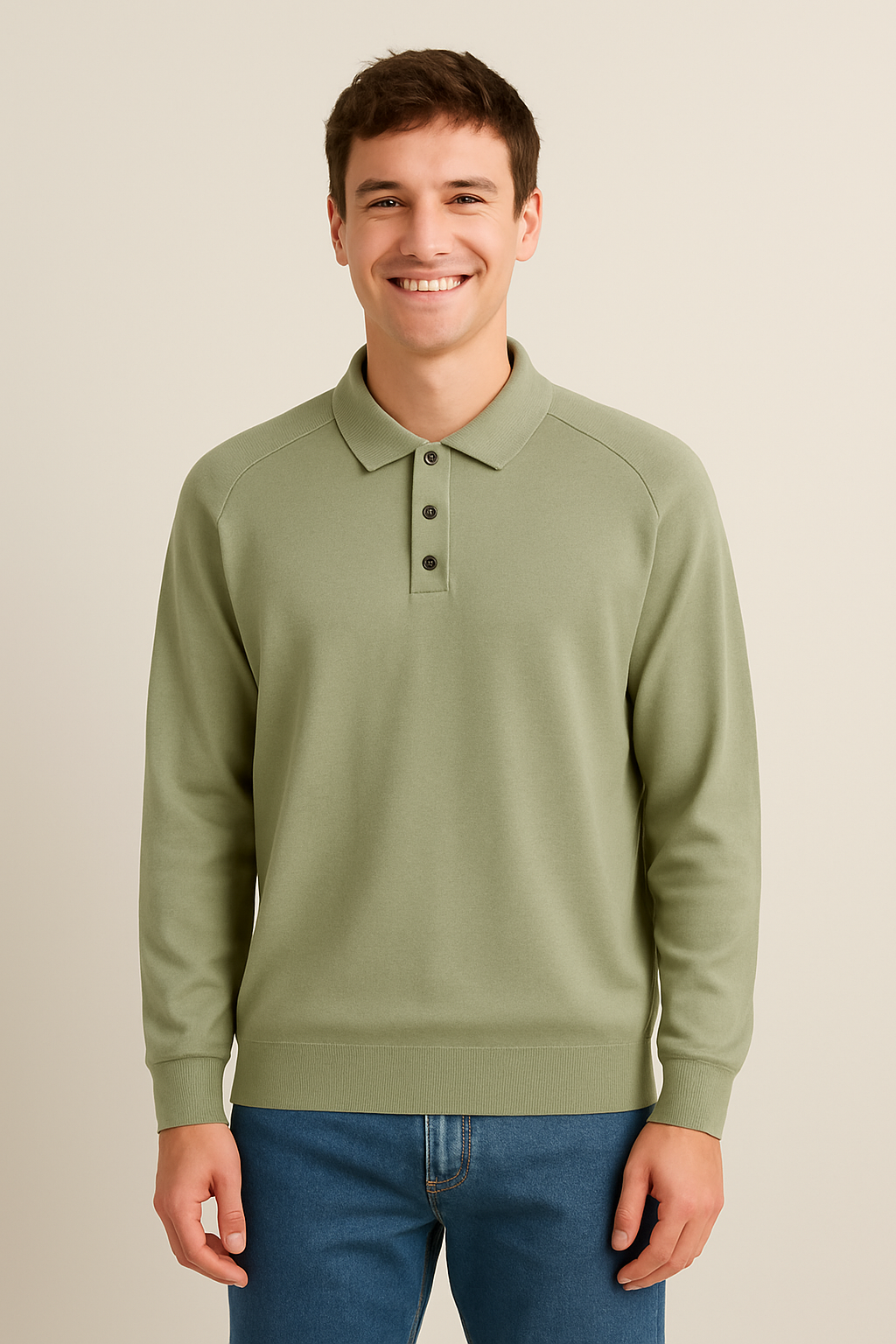 Luke Strick Poloshirt Langarm