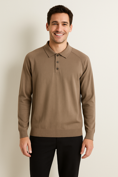 Luke Strick Poloshirt Langarm