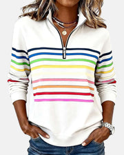 Sandra | Farbenfroher Und Stilvoller Sweatshirt – Weiß