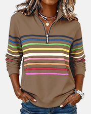 Sandra | Farbenfroher Und Stilvoller Sweatshirt – Khaki