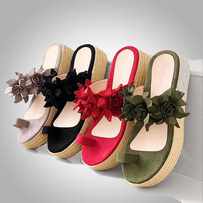 Carla - Elegante Damen Blumen Sandalen Florale Akzente