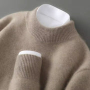 Ulvian - Stehkragenpullover in Soft-Touch-Qualität – Braun