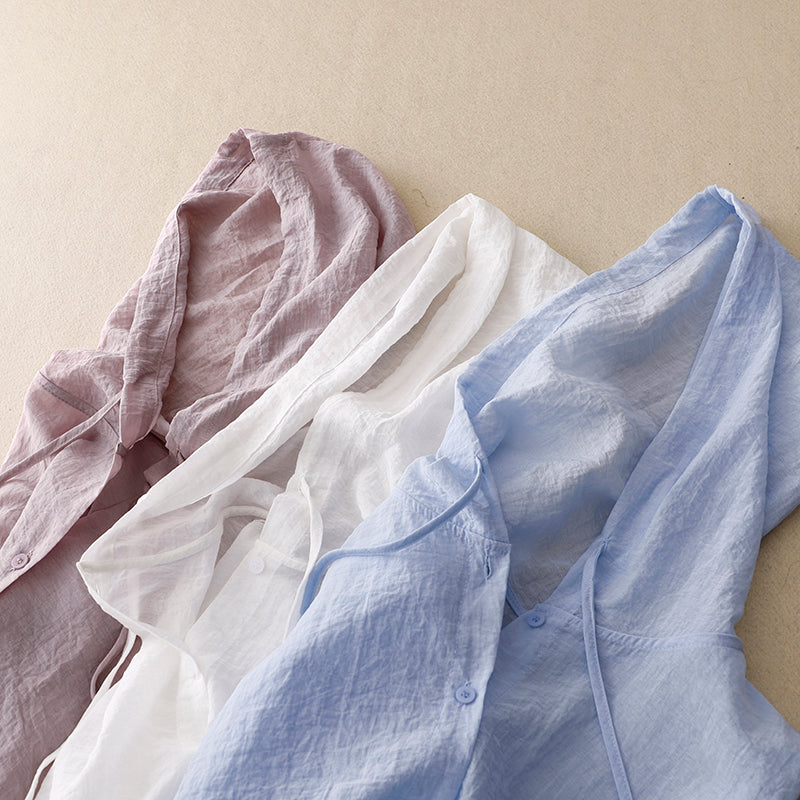 VICTORIA LEINEN-KAPUZENPULLOVER