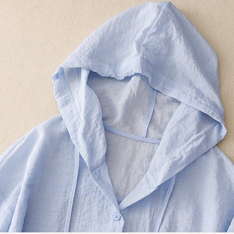 VICTORIA LEINEN-KAPUZENPULLOVER