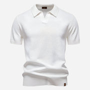 Marcus Kurzarm-Strickpolo Herren | Sommer Poloshirt Baumwolle – Weiß