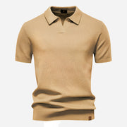 Marcus Kurzarm-Strickpolo Herren | Sommer Poloshirt Baumwolle – Beige