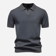 Marcus Kurzarm-Strickpolo Herren | Sommer Poloshirt Baumwolle – Dunkelgrau